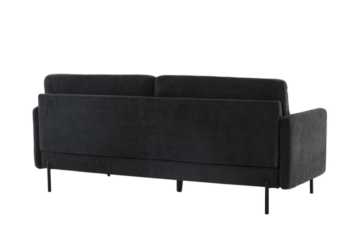 Venture Home Antibes 3-seat sofa - Dark Grey Velour Fabric