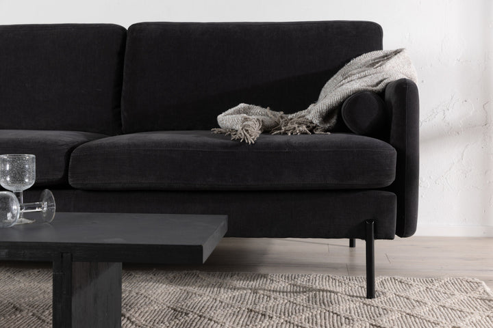 Venture Home Antibes 3-seat sofa - Dark Grey Velour Fabric
