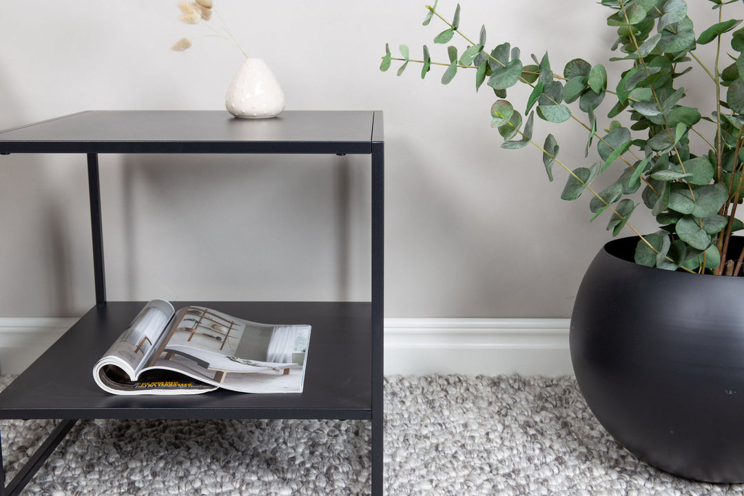 Venture Home Staal - Side table with Shelf - Black