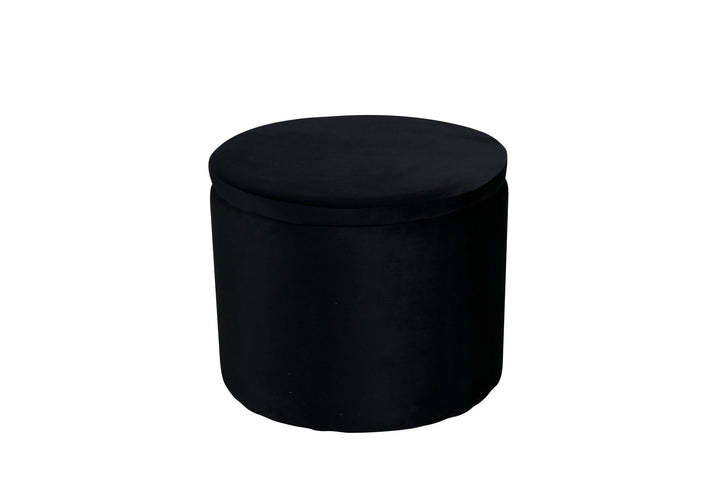 Venture Home Dunken Pouf - / Black Velvet