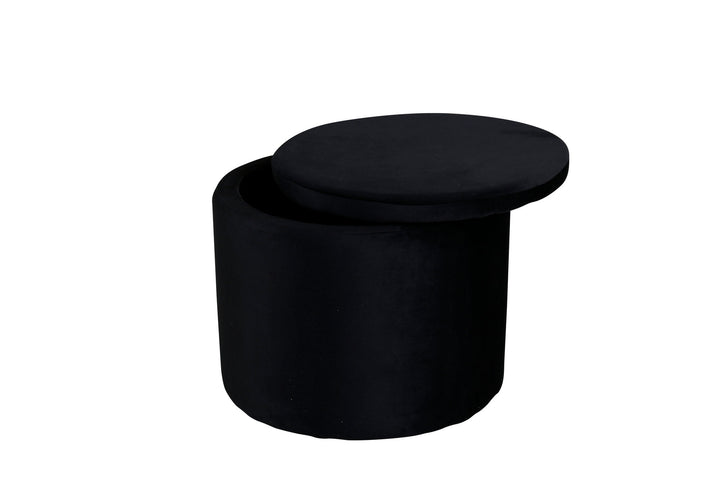 Venture Home Dunken Pouf - / Black Velvet