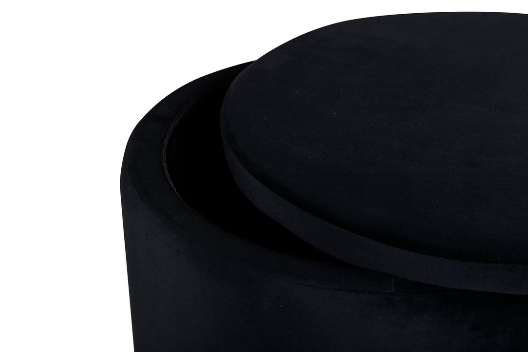 Venture Home Dunken Pouf - / Black Velvet