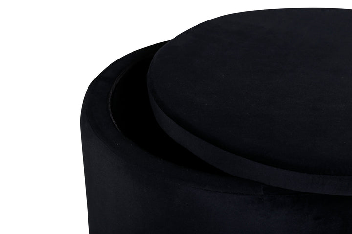 Venture Home Dunken Pouf - / Black Velvet