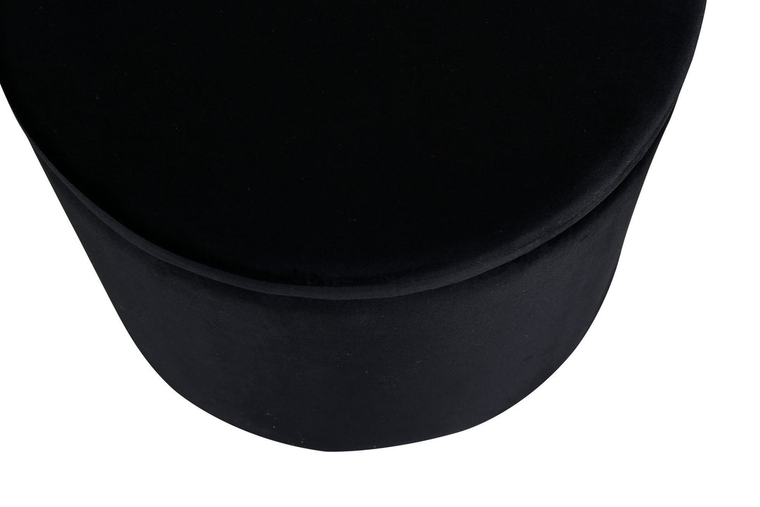 Venture Home Dunken Pouf - / Black Velvet