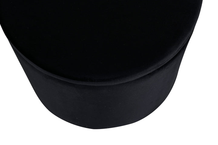 Venture Home Dunken Pouf - / Black Velvet