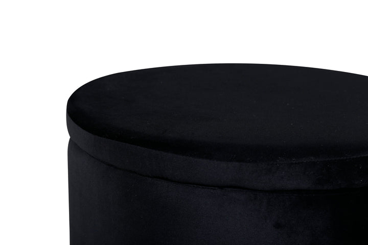 Venture Home Dunken Pouf - / Black Velvet