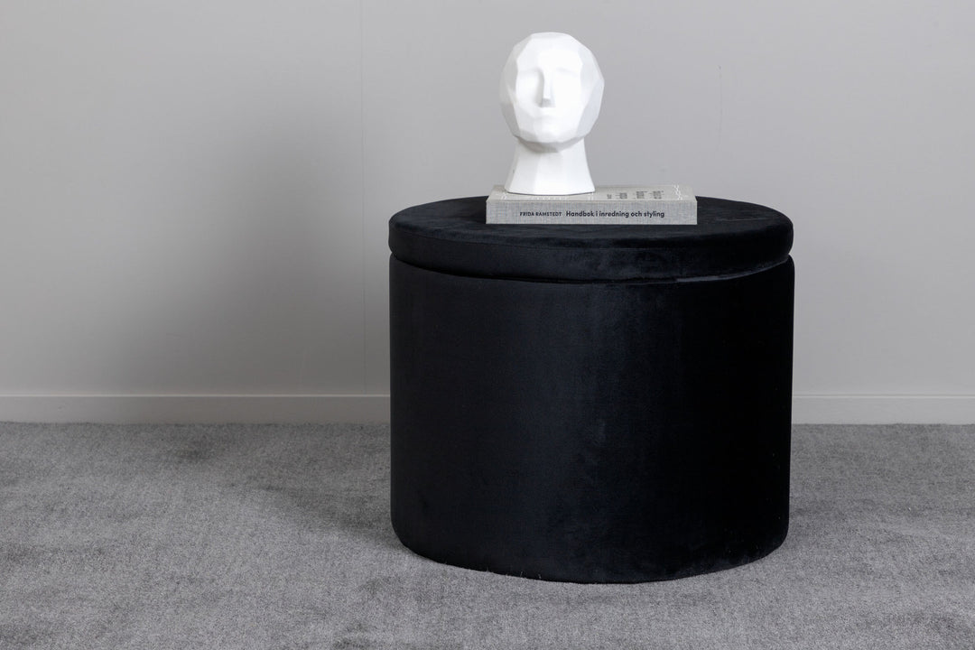 Venture Home Dunken Pouf - / Black Velvet
