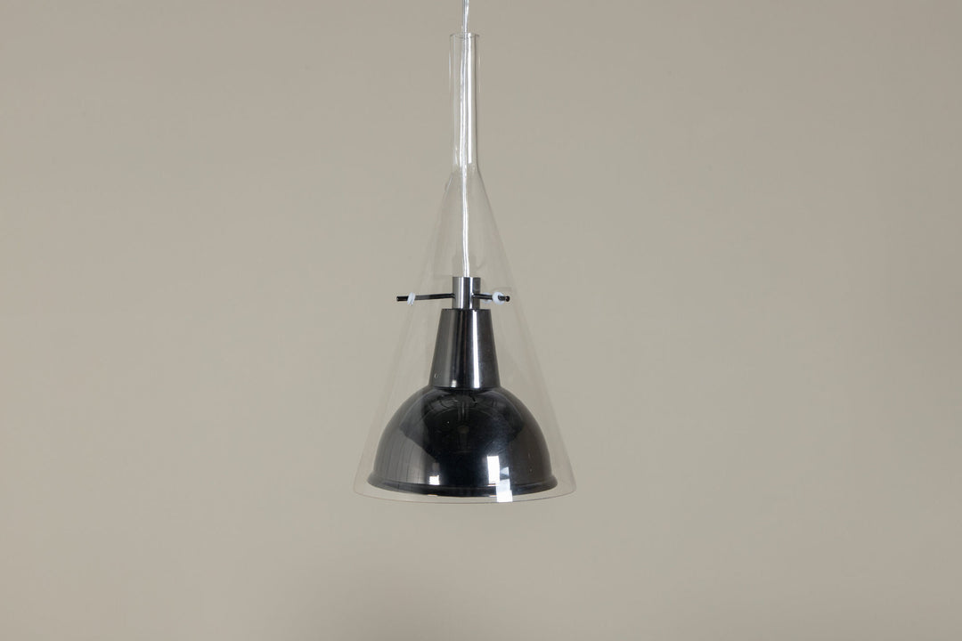 Venture Home Sirius Pendant clear glass with black metal D250*H400