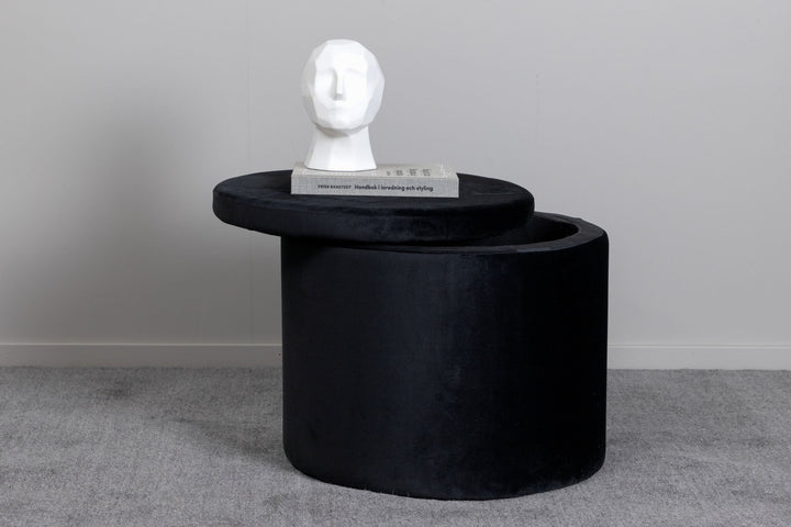 Venture Home Dunken Pouf - / Black Velvet