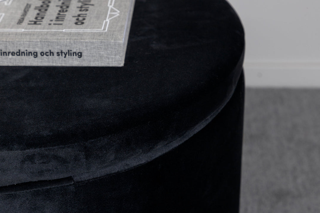 Venture Home Dunken Pouf - / Black Velvet