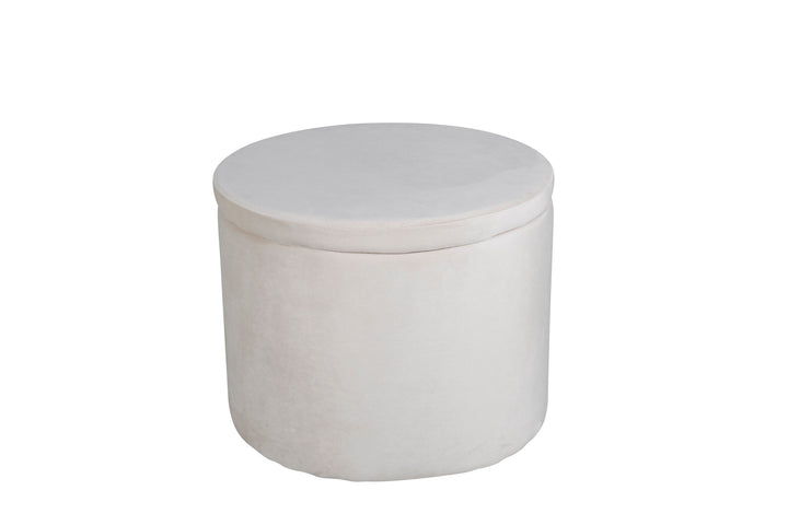 Venture Home Dunken Pouf - / Beige Velvet
