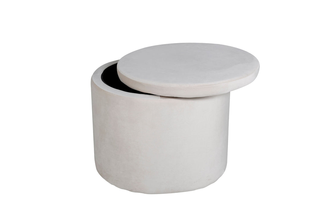Venture Home Dunken Pouf - / Beige Velvet