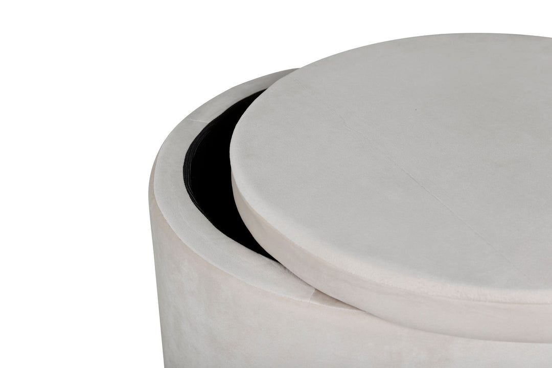 Venture Home Dunken Pouf - / Beige Velvet