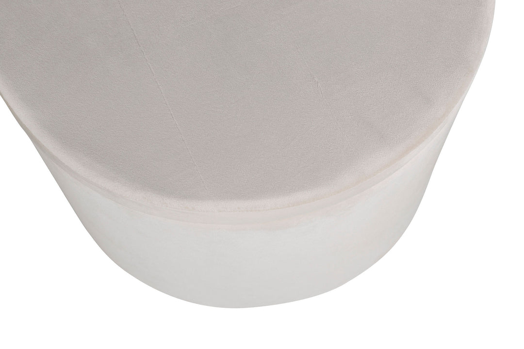 Venture Home Dunken Pouf - / Beige Velvet