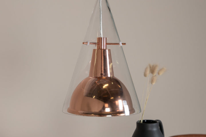 Venture Home Sirius Pendant clear glass with copper metal D250*H400