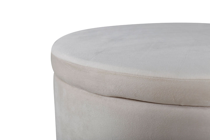 Venture Home Dunken Pouf - / Beige Velvet