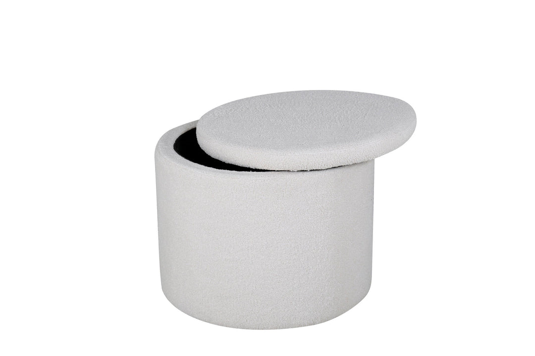 Venture Home Dunken Pouf - / Offwhite Teddy