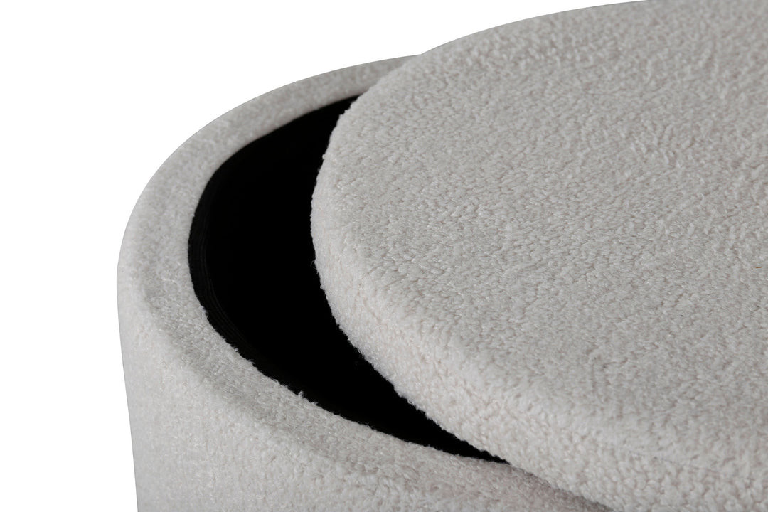 Venture Home Dunken Pouf - / Offwhite Teddy
