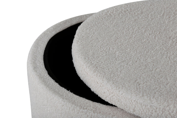 Venture Home Dunken Pouf - / Offwhite Teddy