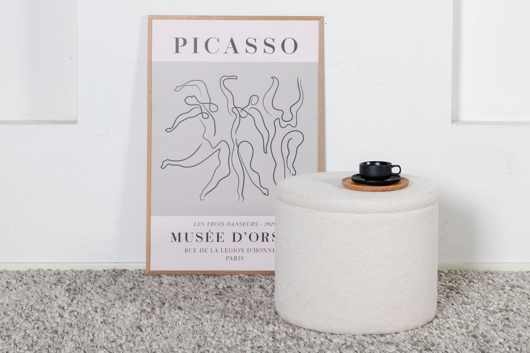 Venture Home Dunken Pouf - / Offwhite Teddy