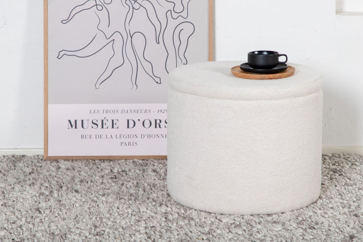 Venture Home Dunken Pouf - / Offwhite Teddy