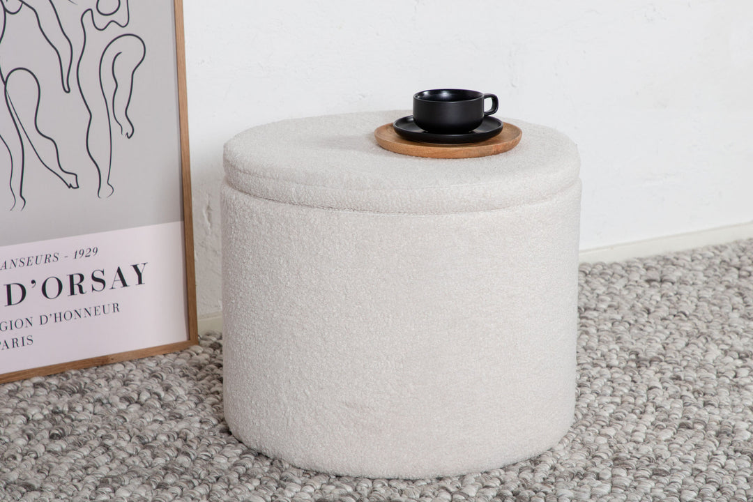 Venture Home Dunken Pouf - / Offwhite Teddy