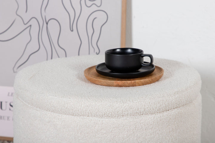 Venture Home Dunken Pouf - / Offwhite Teddy