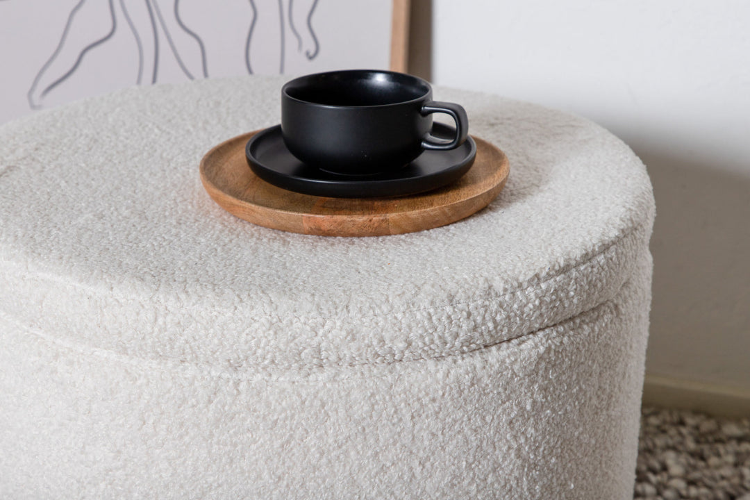 Venture Home Dunken Pouf - / Offwhite Teddy