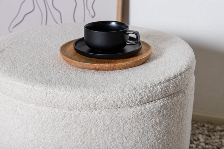 Venture Home Dunken Pouf - / Offwhite Teddy