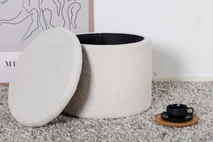 Venture Home Dunken Pouf - / Offwhite Teddy