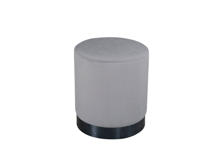 Venture Home Benji Pouf - Black / Grey Corduroy