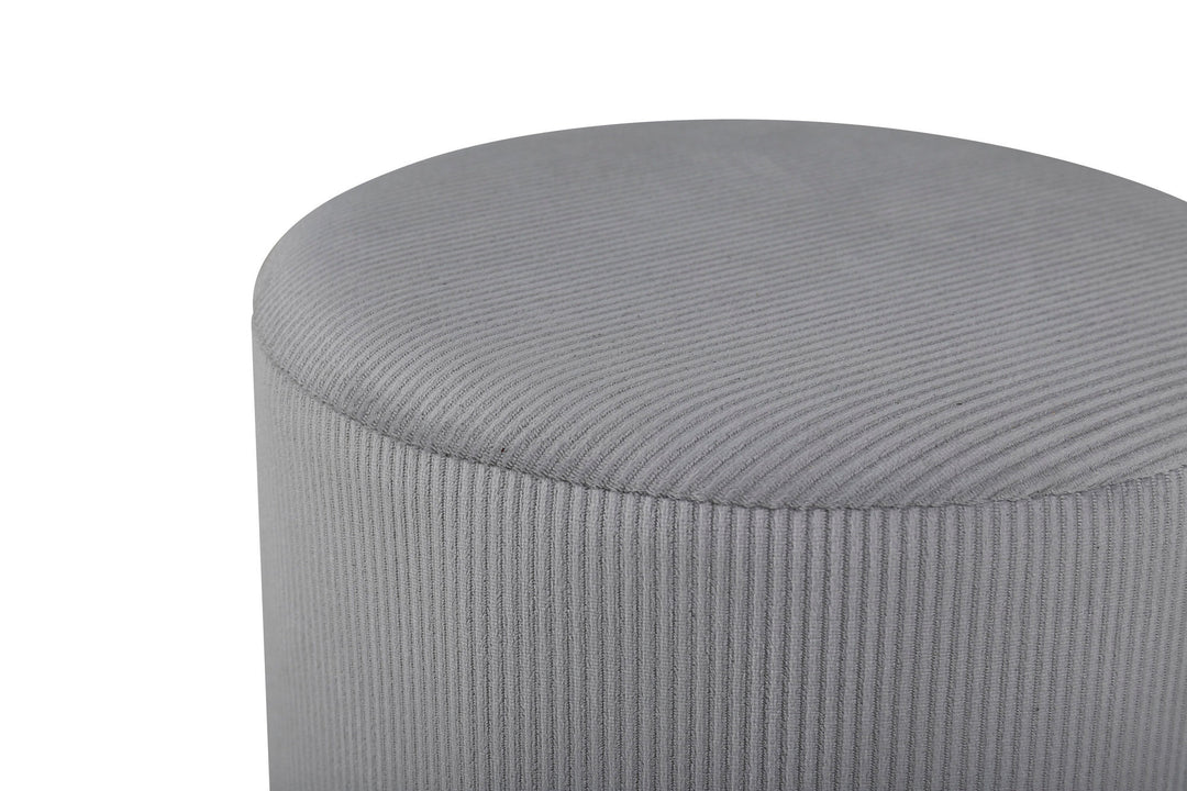 Venture Home Benji Pouf - Black / Grey Corduroy