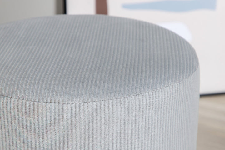 Venture Home Benji Pouf - Black / Grey Corduroy