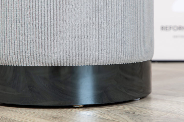 Venture Home Benji Pouf - Black / Grey Corduroy