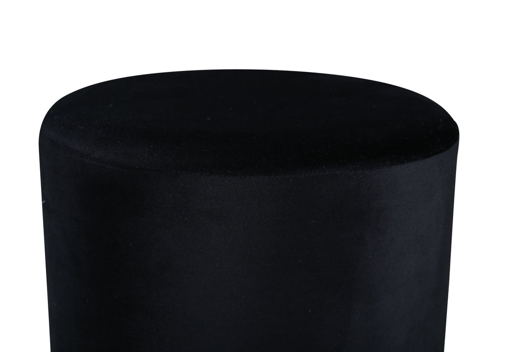 Venture Home Benji Pouf - Brass / Black Velvet