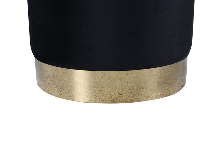 Venture Home Benji Pouf - Brass / Black Velvet