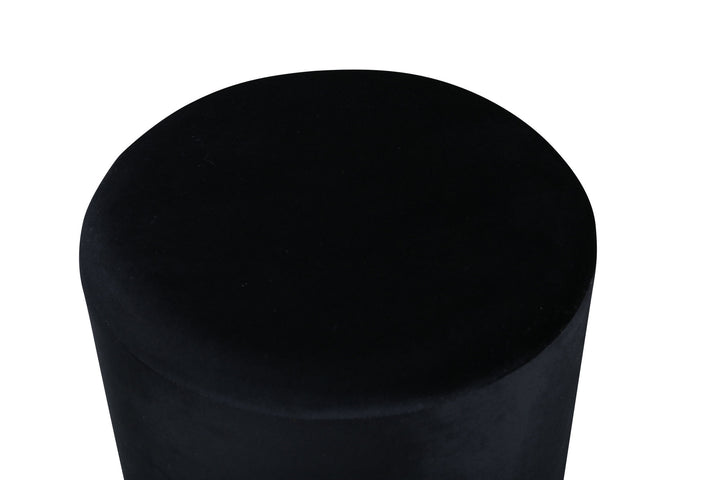 Venture Home Benji Pouf - Brass / Black Velvet