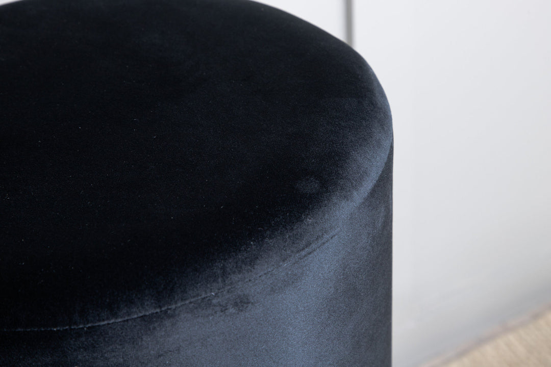 Venture Home Benji Pouf - Brass / Black Velvet