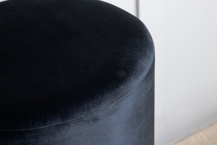 Venture Home Benji Pouf - Brass / Black Velvet