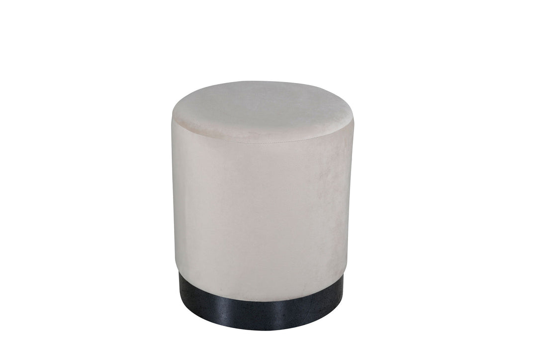 Venture Home Benji Pouf - Black / Beige Velvet