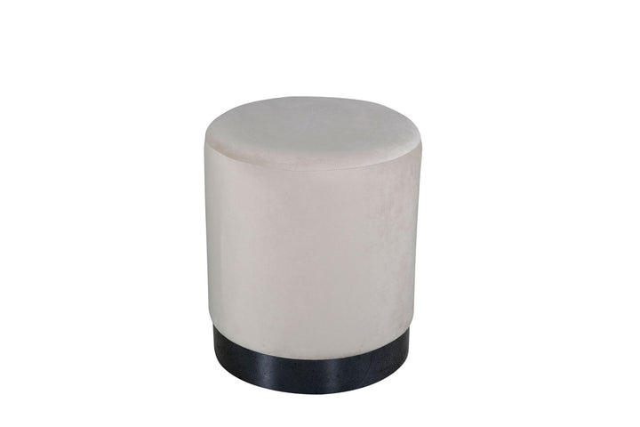 Venture Home Benji Pouf - Black / Beige Velvet