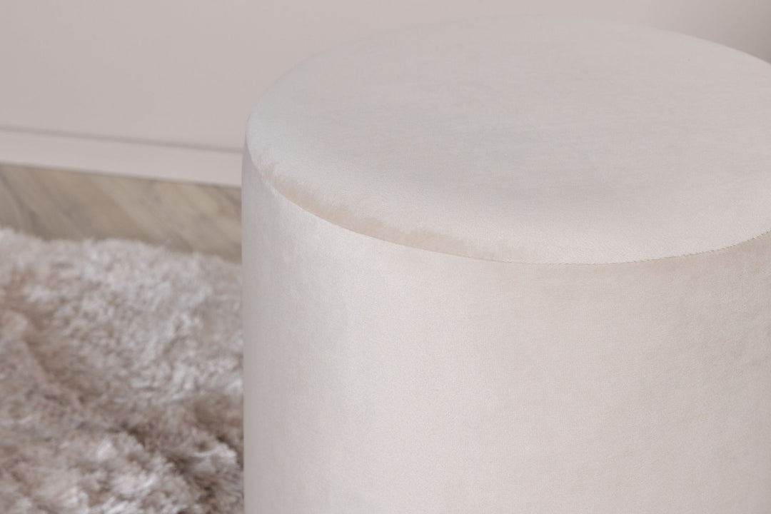 Venture Home Benji Pouf - Black / Beige Velvet