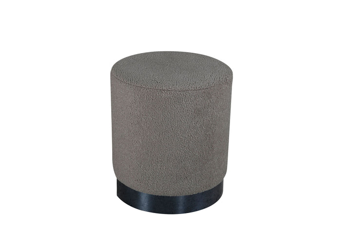 Venture Home Benji Pouf - Black / Greige Teddy