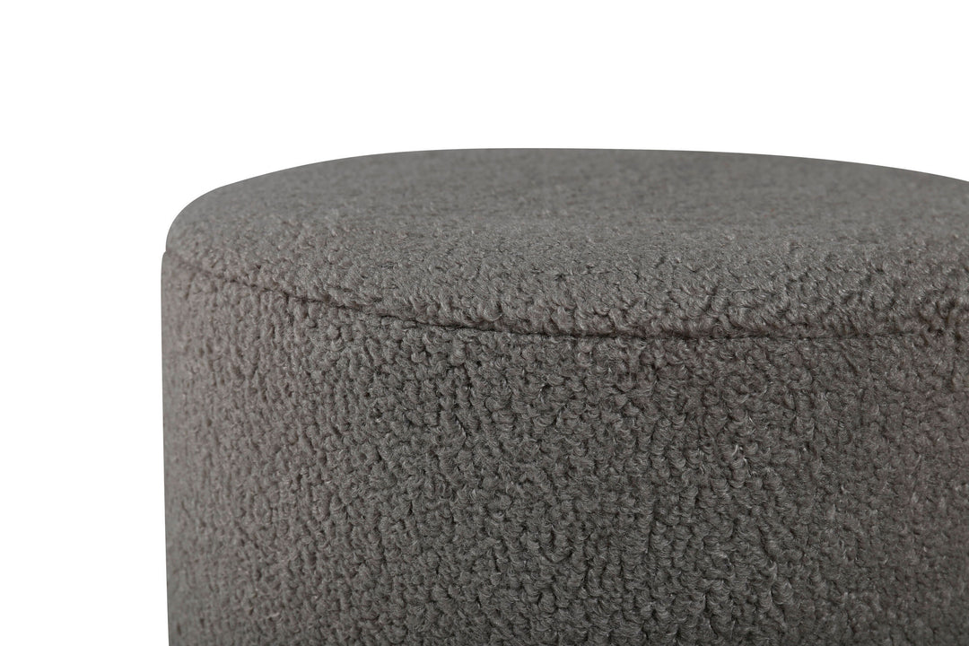 Venture Home Benji Pouf - Black / Greige Teddy