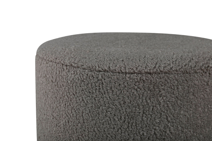 Venture Home Benji Pouf - Black / Greige Teddy