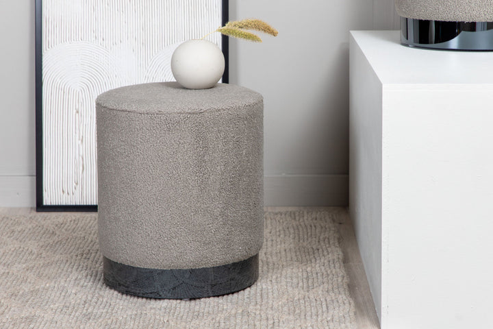 Venture Home Benji Pouf - Black / Greige Teddy