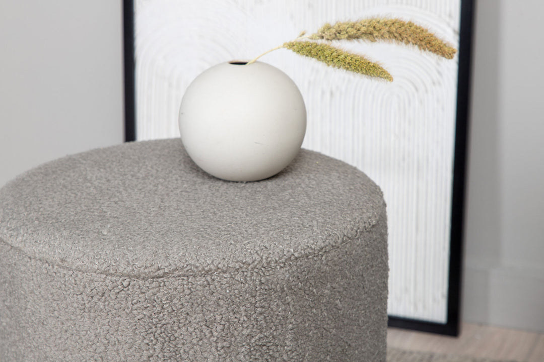 Venture Home Benji Pouf - Black / Greige Teddy