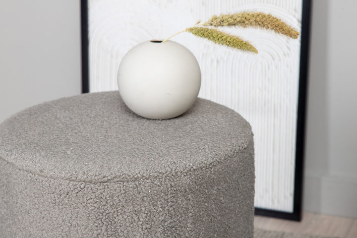 Venture Home Benji Pouf - Black / Greige Teddy
