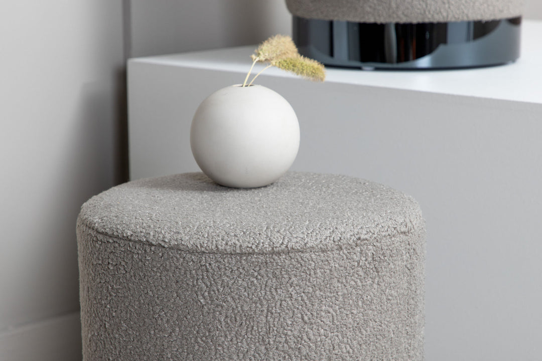 Venture Home Benji Pouf - Black / Greige Teddy