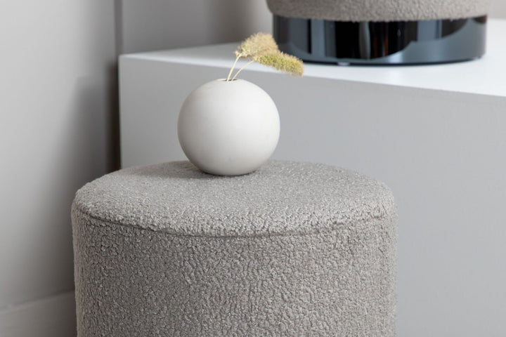 Venture Home Benji Pouf - Black / Greige Teddy